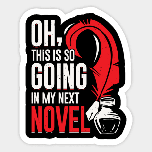 Novel Book Author Writer Novelist Gift Sticker